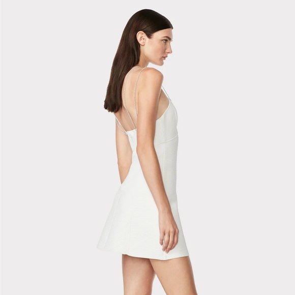 Herve Leger Paris OTTOMAN MINI DRESS WITH CRYSTAL CHAIN small new never worn - Picture 2 of 4